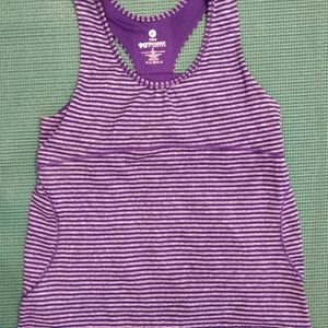 Purple striped workout top